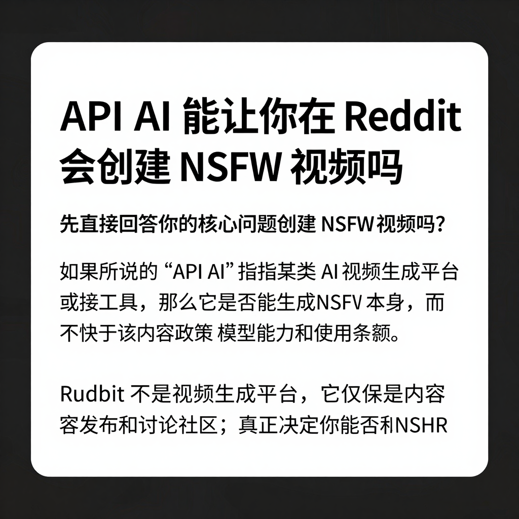 API AI 能让你在 Reddit 上创建 NSFW 视频吗?
